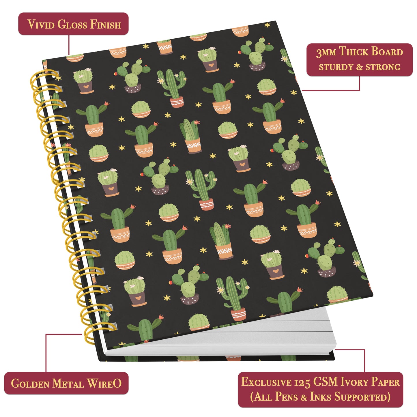 A5 Hardcover Diary | Design: Cactus