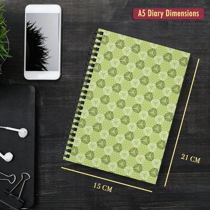 A5 Diary | Design: Green Pattern